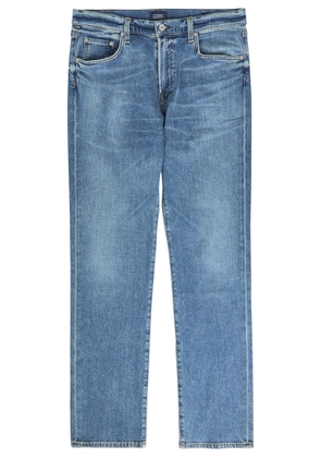 Citizens OF Humanity Gage Straight-leg Denim and Cashmere-blend Jeans - Mid Blu - 36 (W36 / XL)