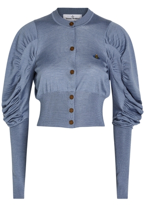 Vivienne Westwood Eli Cropped Wool and Silk-blend Cardigan - Light Blue - XS (UK6 / XS)