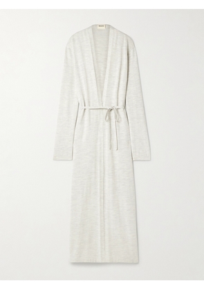 KHAITE - Alek Belted Merino Wool Cardigan - Gray - x small,small,medium,large