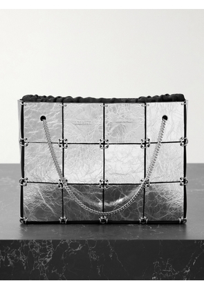 KHAITE - Emma Mini Embellished Metallic Crinkled-leather Tote - Silver - One size