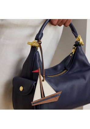 Colour-Blocked Leather Sailboat Charm