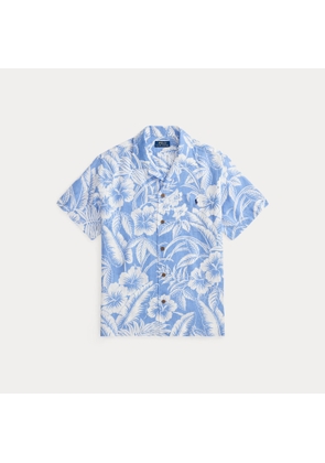 Classic Fit Tropical-Print Linen Shirt