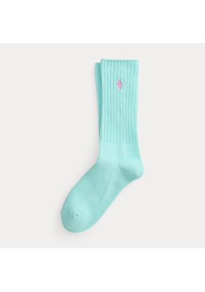 Signature Pony Cotton-Blend Crew Socks