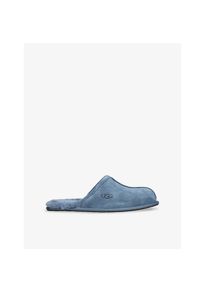 Mens UGG Scuff Branded Suede and Shearling Slippers