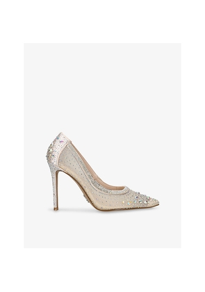 Womens Steve Madden Encaged Pointed-Toe Crystal-Embellished Courts