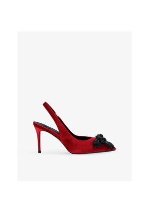 Womens Kurt Geiger London Belgravia Bow Velvet Slingback Courts