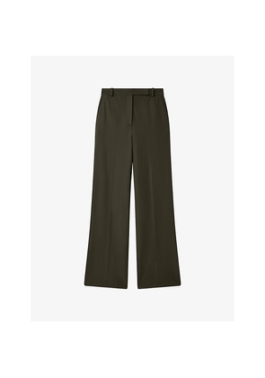 Womens Joseph Yukio Straight-Leg Stretch-Woven Trousers
