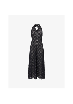 Womens Dissh Agnes Crochet Halter Midi Dress