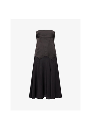 Womens Anna October Ariella Corset Stretch-Woven Midi Dress