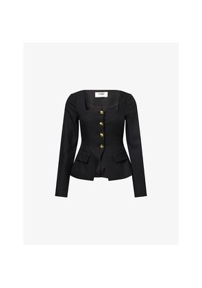 Womens 4th & Reckless Sadie Square-Neck Woven Jacket