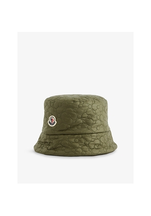 Womens Moncler Kid Brand-Patch Quilted Shell Bucket Hat