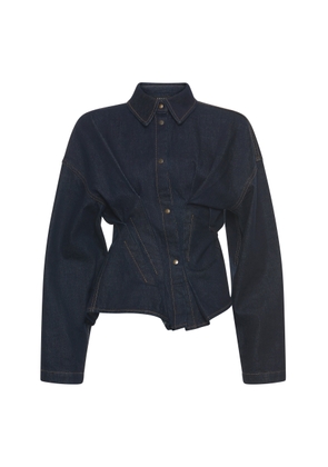 A.W.A.K.E. MODE Twisted Denim Shirt - Moda Operandi