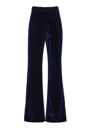 Pamella Roland Mid-Rise Stretch-Velvet Straight-Leg Pants - Moda Operandi