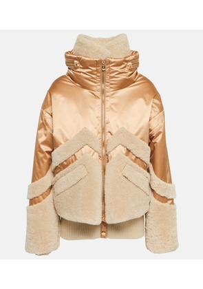 Bogner Milia shearling-paneled down ski jacket