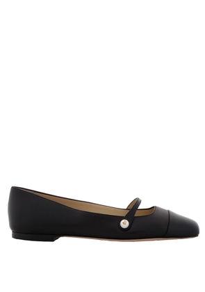 Jimmy Choo Elisa Black Nappa and Patent Leather Flats