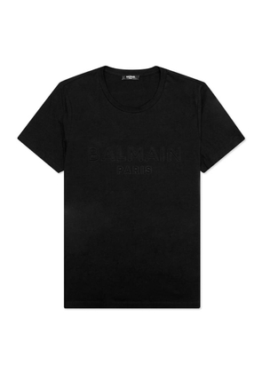 Balmain Logo Embossed Cotton T Shirt