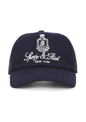 Sporty & Rich Syracuse Hat in Dark Navy - Navy. Size all.