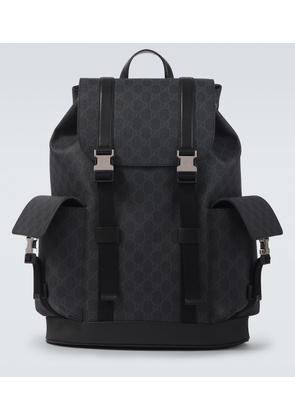 Gucci GG Canvas leather-trimmed backpack