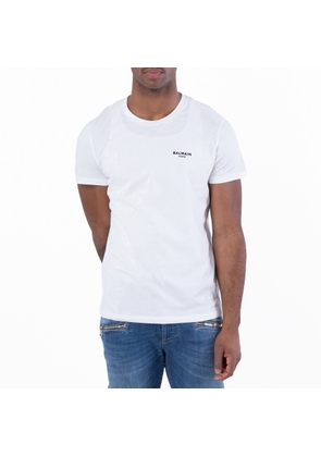 Balmain Flock Logo Print T Shirt