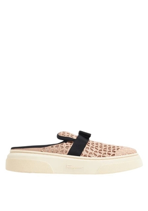 Ferragamo Laser-Cut Vara Bow Mule Sneaker