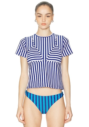 SIMONMILLER Bwai Striped Tee in Blue Stripe - Blue,White. Size M (also in S, XS).