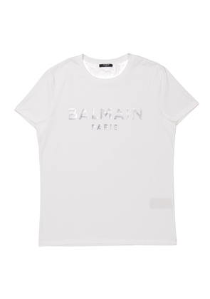 Balmain Foil Logo Embossed T Shirt