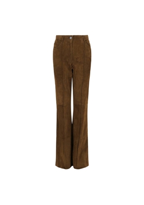Ferragamo Suede Flared Pants