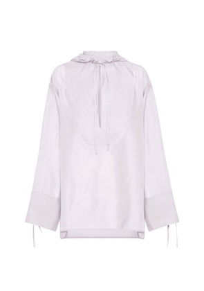 Ferragamo White Hooded Tunic Oversized Top