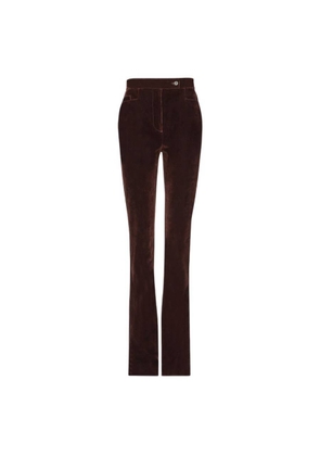 Ferragamo Straight-Leg Flock Velvet Trouser