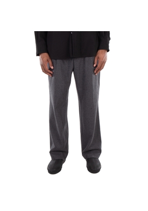 Hugo Boss Grey Wool Straight Wide-Leg Pants