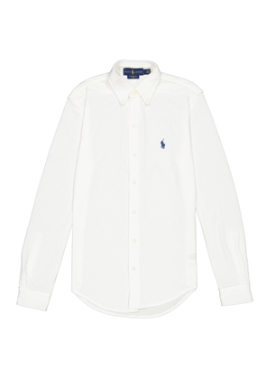 Polo Ralph Lauren Long-Sleeved Logo Embroidered Shirt in White