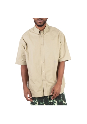 Burberry Logo-Embroidered Short Sleeve Poplin Shirt