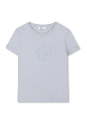 Chloe Kids Embroided Logo Cotton T Shirt