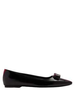 Ferragamo Vara Bow Leather Ballet Flats