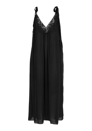 Chloé Lace-Trimmed Organic Silk Charmeuse Maxi Dress - Moda Operandi