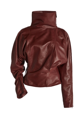 Victoria Beckham Dolman-Sleeve Leather Top - Moda Operandi
