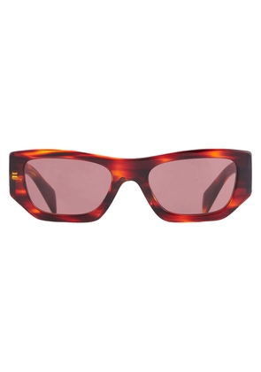 Prada Dark Violet Rectangular Unisex Sunglasses PR A01S 13O80B 53