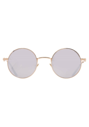 Valentino Silver Mirror Round Unisex Sunglasses VLS-173 A 48