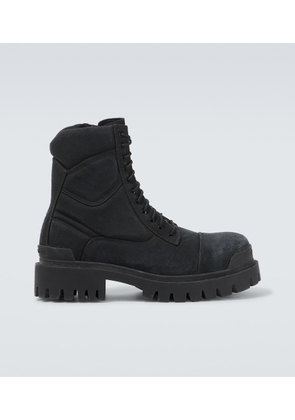 Balenciaga Combat Strike canvas lace-up boots