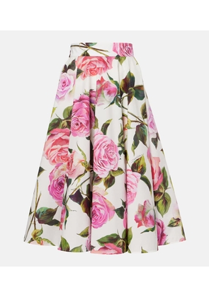 Dolce&Gabbana Floral cotton midi skirt