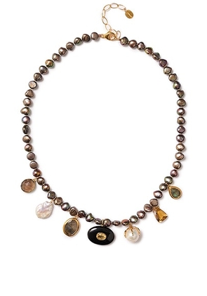 CHAN LUU Seed Charm Necklace in Peacock Pearl - Brown. Size all.