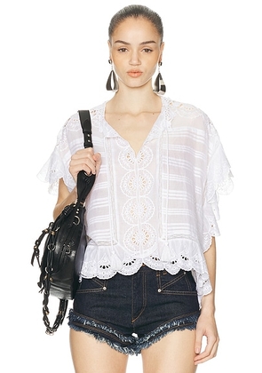 Isabel Marant Etoile Payton Blouse in White - White. Size 34 (also in 36, 38, 40, 42).