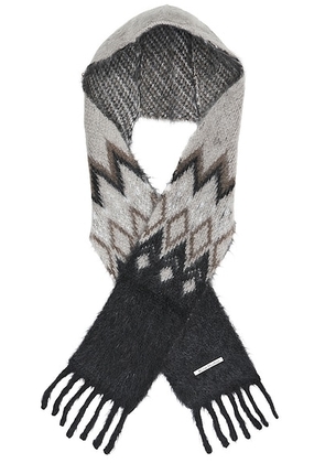 Acne Studios Hooded Scarf in Grey - Grey. Size all.