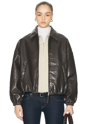 Citizens of Humanity Bubble Hem Bomber Jacket in Chocolate - Chocolate. Size XL (also in L, M, S, XS).