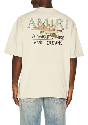Amiri Hope And Dreams Oversized Tee in Alabaster - Beige. Size L (also in M, S, XL/1X, XXL/2X).