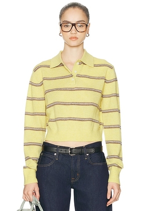 Eterne Barrett Sweater in Butter Stripe - Lemon. Size L/XL (also in M/L, XS/S).