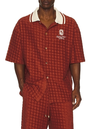 Amiri MA Chateau Oversized Shirt in Terracotta - Brick. Size L (also in M, S, XL/1X, XXL/2X).