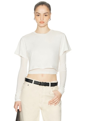 AGOLDE Romily Tee Shirt in White Ash - White. Size L (also in M, S, XS).