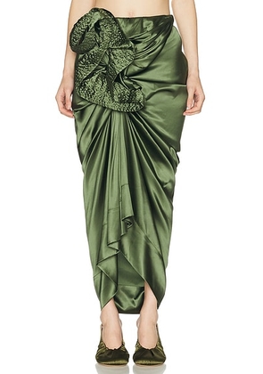 Dries Van Noten Solla Skirt in Khaki - Green. Size 34 (also in 36, 38, 40).