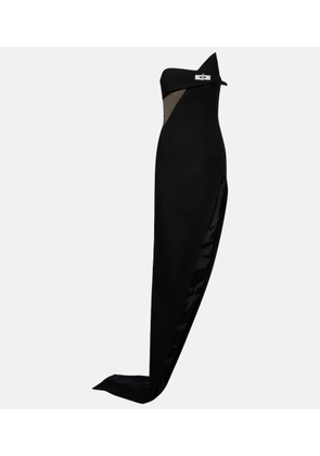 David Koma Cutout asymmetric wool-blend gown